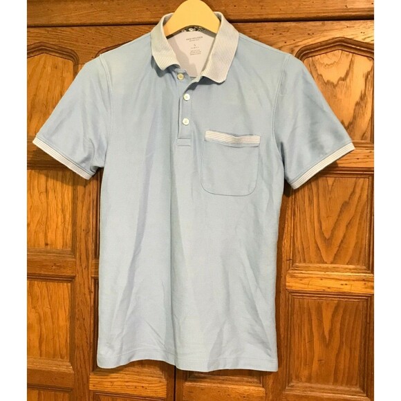 Van Heusen Never Tuck Slim Fit Mens Polo Shirt Short Sleeve  Della Robbia Blue S - Picture 1 of 6